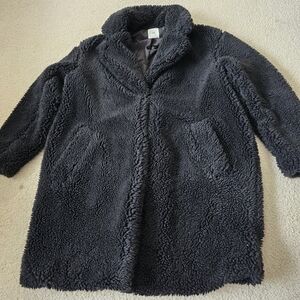 H&M Short Faux Shearling Coat Teddy Fuzzy Comfy Coat Jacket Super Oversized XS